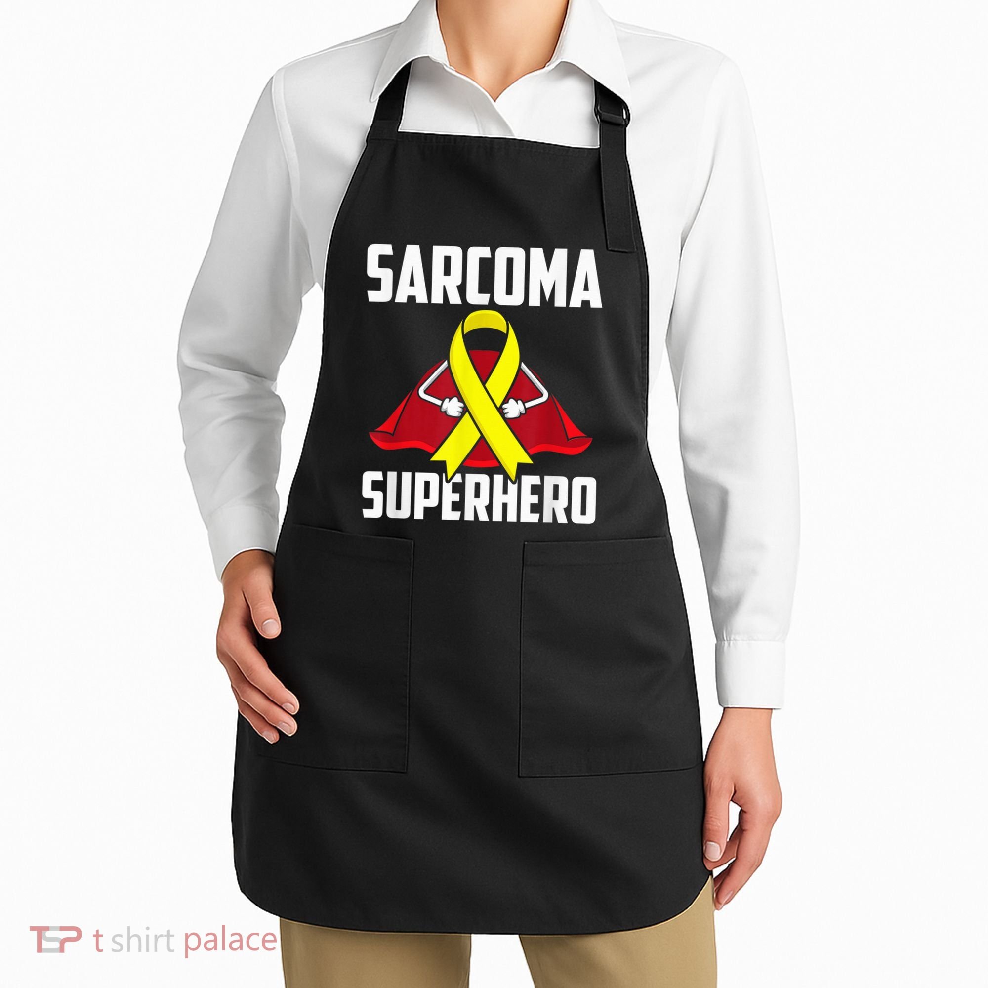 Sarcoma Superhero Survivor Warrior Chemo Fighter Apron