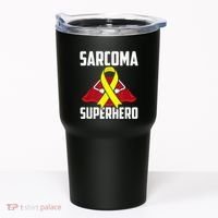 Sarcoma Superhero Survivor Warrior Chemo Fighter Tumbler thumb 0