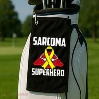 Sarcoma Superhero Survivor Warrior Chemo Fighter Golf Towel thumb 2