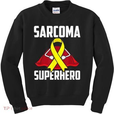 Sarcoma Superhero Survivor Warrior Chemo Fighter Kids Sweatshirt