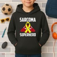 Sarcoma Superhero Survivor Warrior Chemo Fighter Kids Hoodie thumb 2
