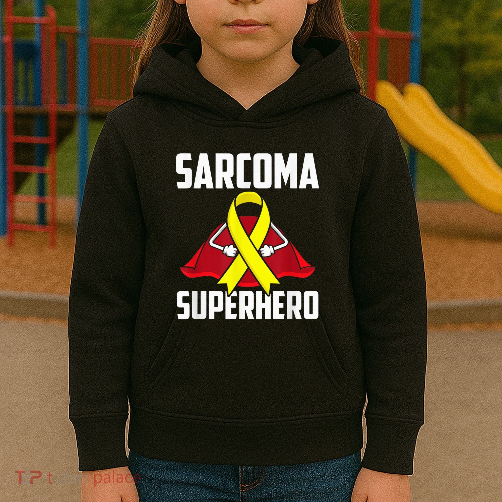 Sarcoma Superhero Survivor Warrior Chemo Fighter Kids Hoodie
