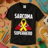 Sarcoma Superhero Survivor Warrior Chemo Fighter Kids T-Shirt thumb 3