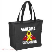 Sarcoma Superhero Survivor Warrior Chemo Fighter Tote Bag thumb 2