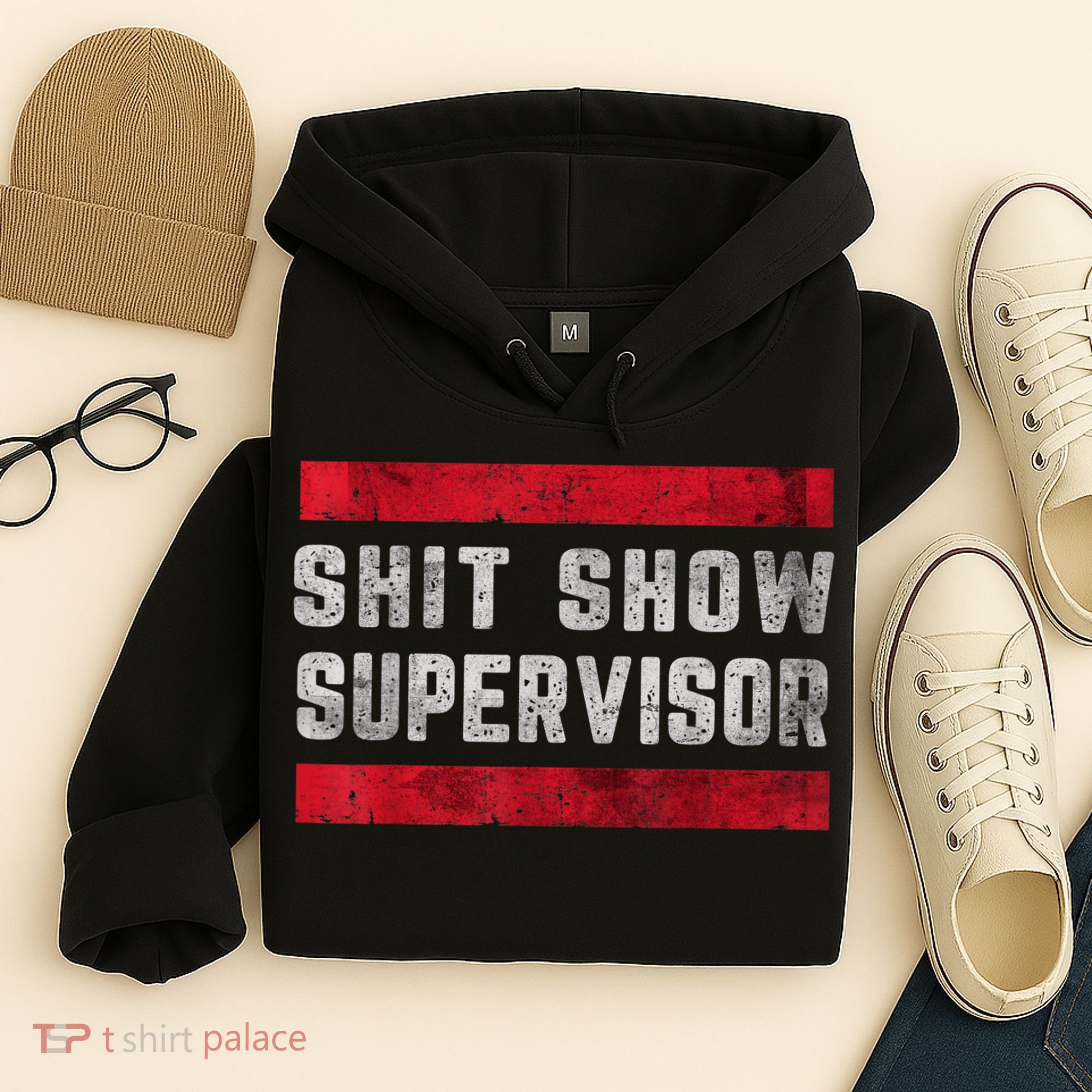 Shit Show Supervisor Sarcastic Distressed Hoodie