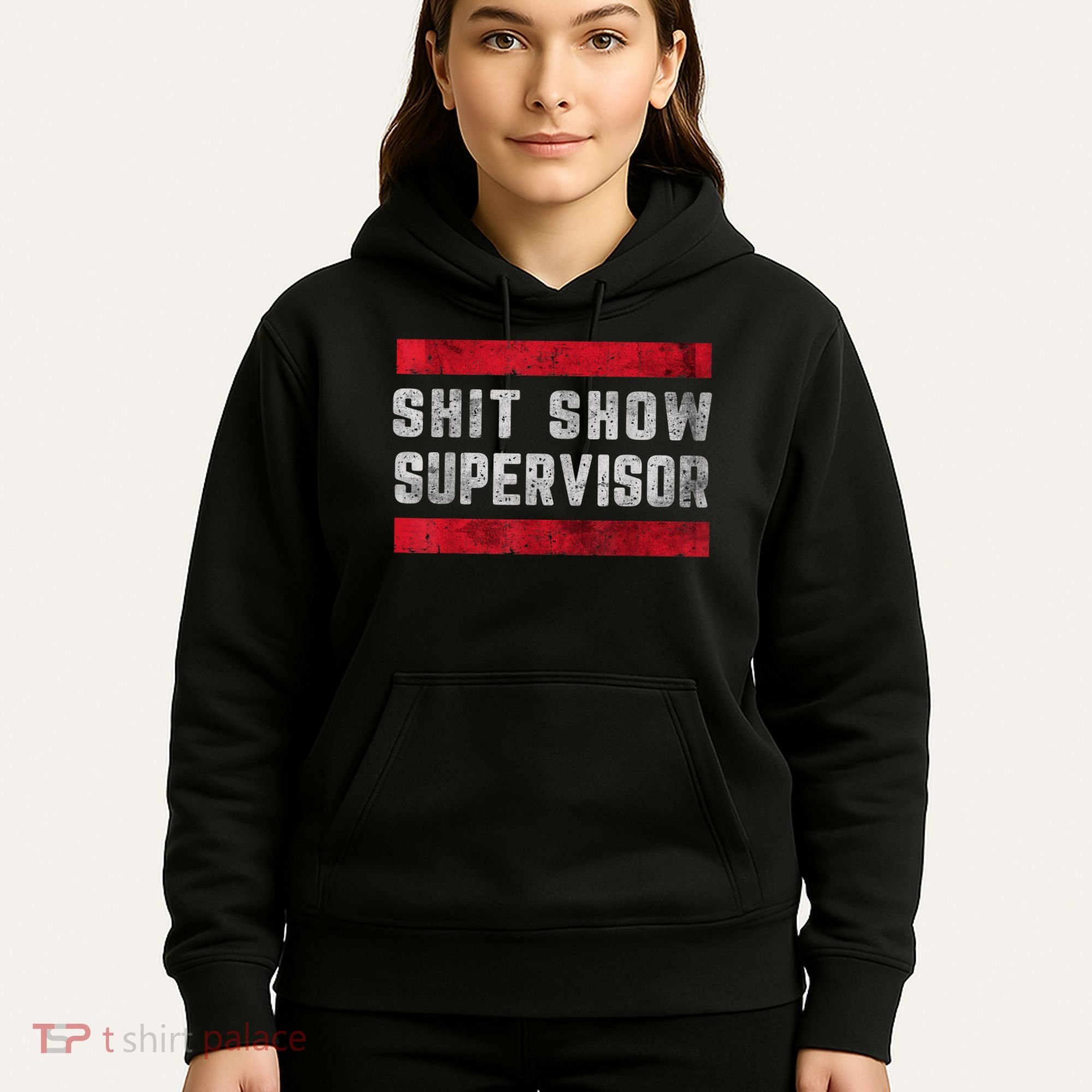 Shit Show Supervisor Sarcastic Distressed Hoodie