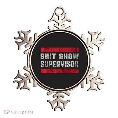 Shit Show Supervisor Sarcastic Distressed Ornament