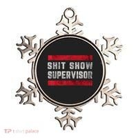 Shit Show Supervisor Sarcastic Distressed Ornament thumb 0