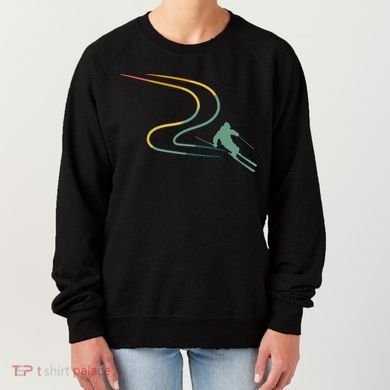Skiing Ski Snow Heartbeat Retro Meaningful Gift Women's Sweatshirt