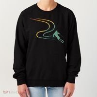 Skiing Ski Snow Heartbeat Retro Meaningful Gift Women's Sweatshirt thumb 0