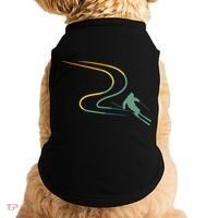 Skiing Ski Snow Heartbeat Retro Meaningful Gift Doggie Tank thumb 0