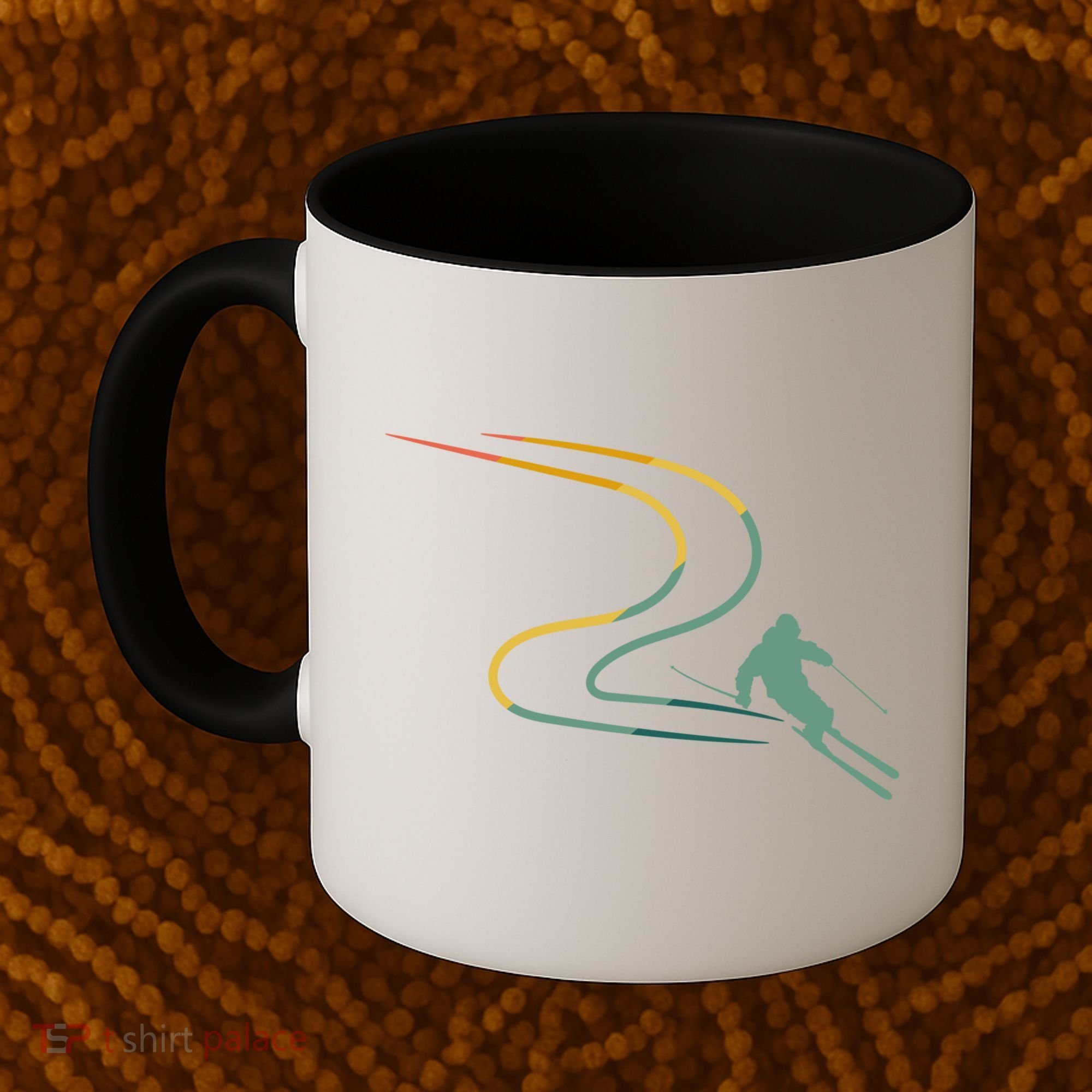 Skiing Ski Snow Heartbeat Retro Meaningful Gift Coffee Mug
