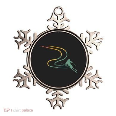 Skiing Ski Snow Heartbeat Retro Meaningful Gift Ornament