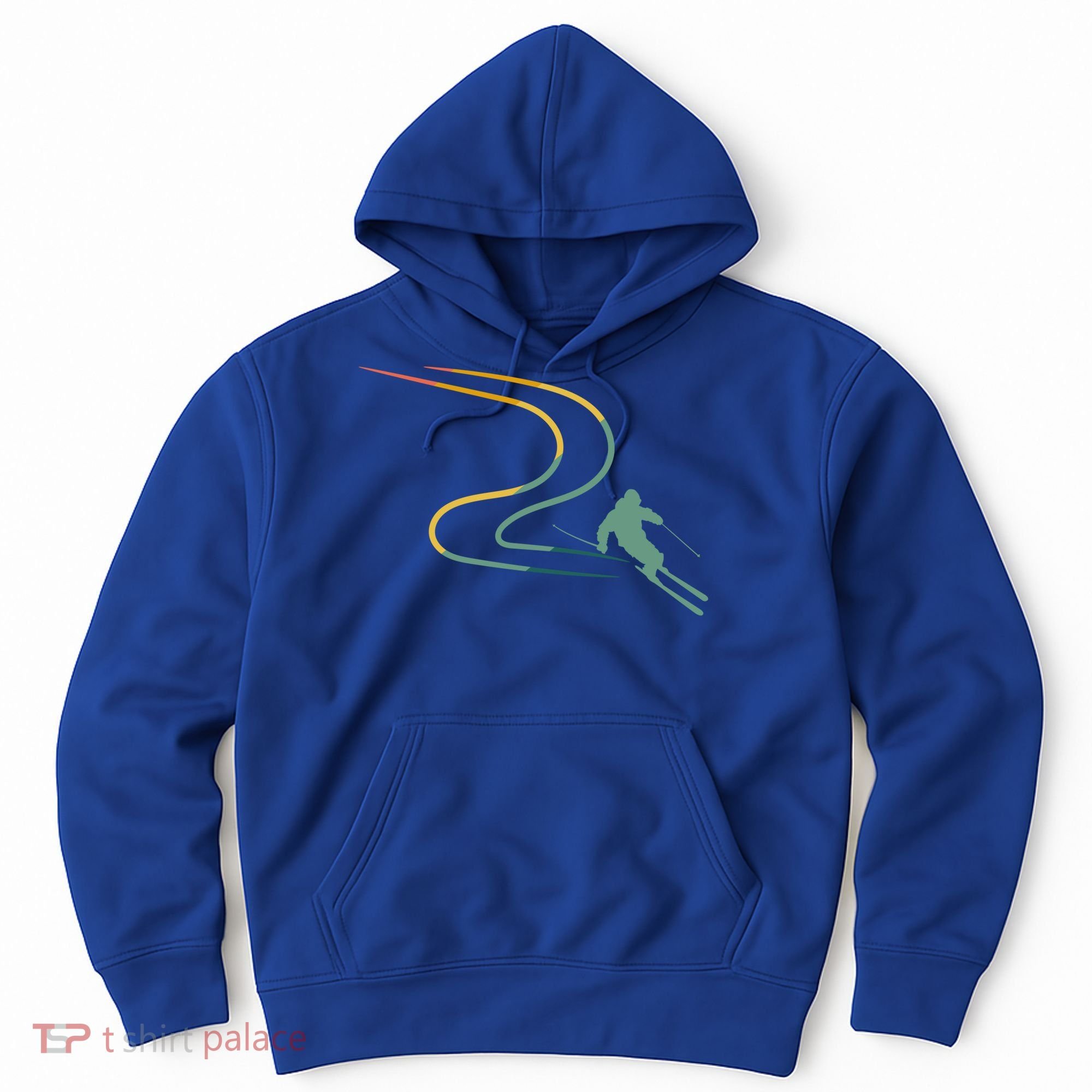 Skiing Ski Snow Heartbeat Retro Meaningful Gift Hoodie