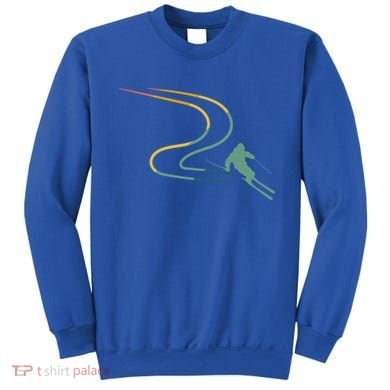 Skiing Ski Snow Heartbeat Retro Meaningful Gift Sweatshirt