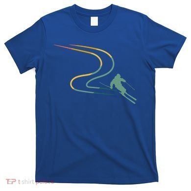 Skiing Ski Snow Heartbeat Retro Meaningful Gift T-Shirt