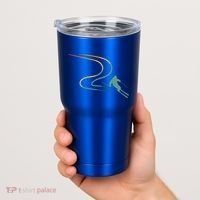 Skiing Ski Snow Heartbeat Retro Meaningful Gift Tumbler thumb 2