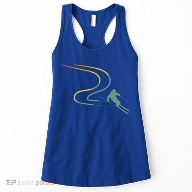 Skiing Ski Snow Heartbeat Retro Meaningful Gift Women's Tank Top