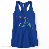 Skiing Ski Snow Heartbeat Retro Meaningful Gift Women's Tank Top thumb 0