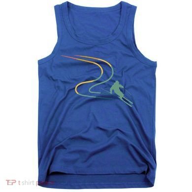 Skiing Ski Snow Heartbeat Retro Meaningful Gift Tank Top