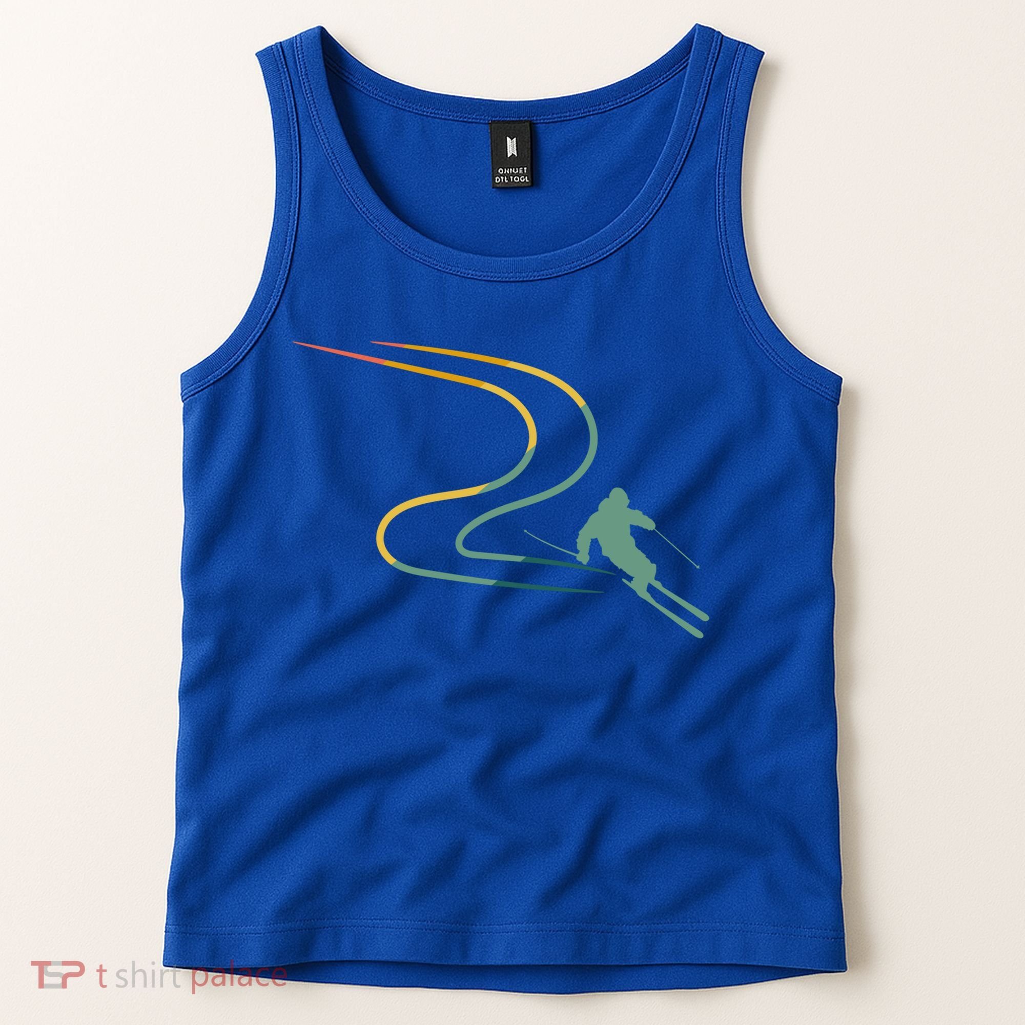 Skiing Ski Snow Heartbeat Retro Meaningful Gift Tank Top