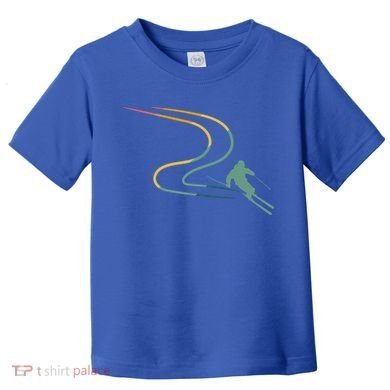 Skiing Ski Snow Heartbeat Retro Meaningful Gift Toddler T-Shirt