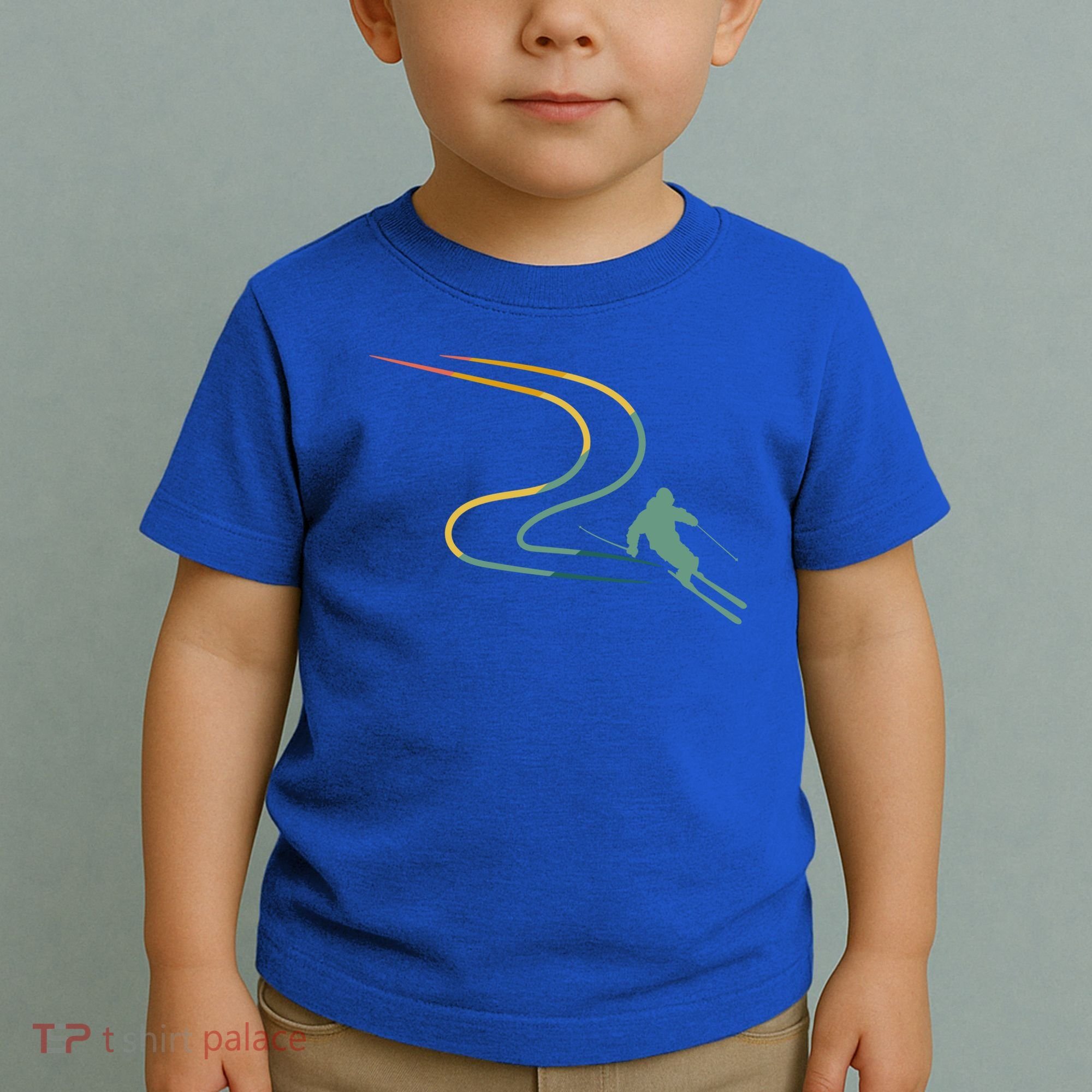 Skiing Ski Snow Heartbeat Retro Meaningful Gift Toddler T-Shirt