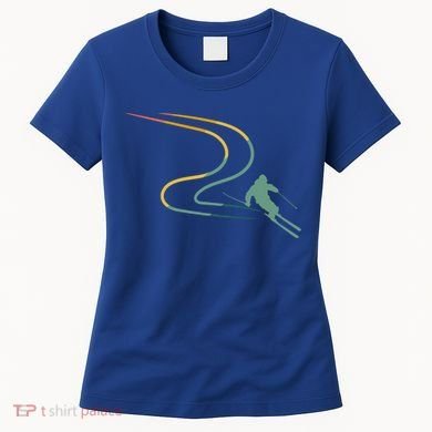 Skiing Ski Snow Heartbeat Retro Meaningful Gift Women's T-Shirt