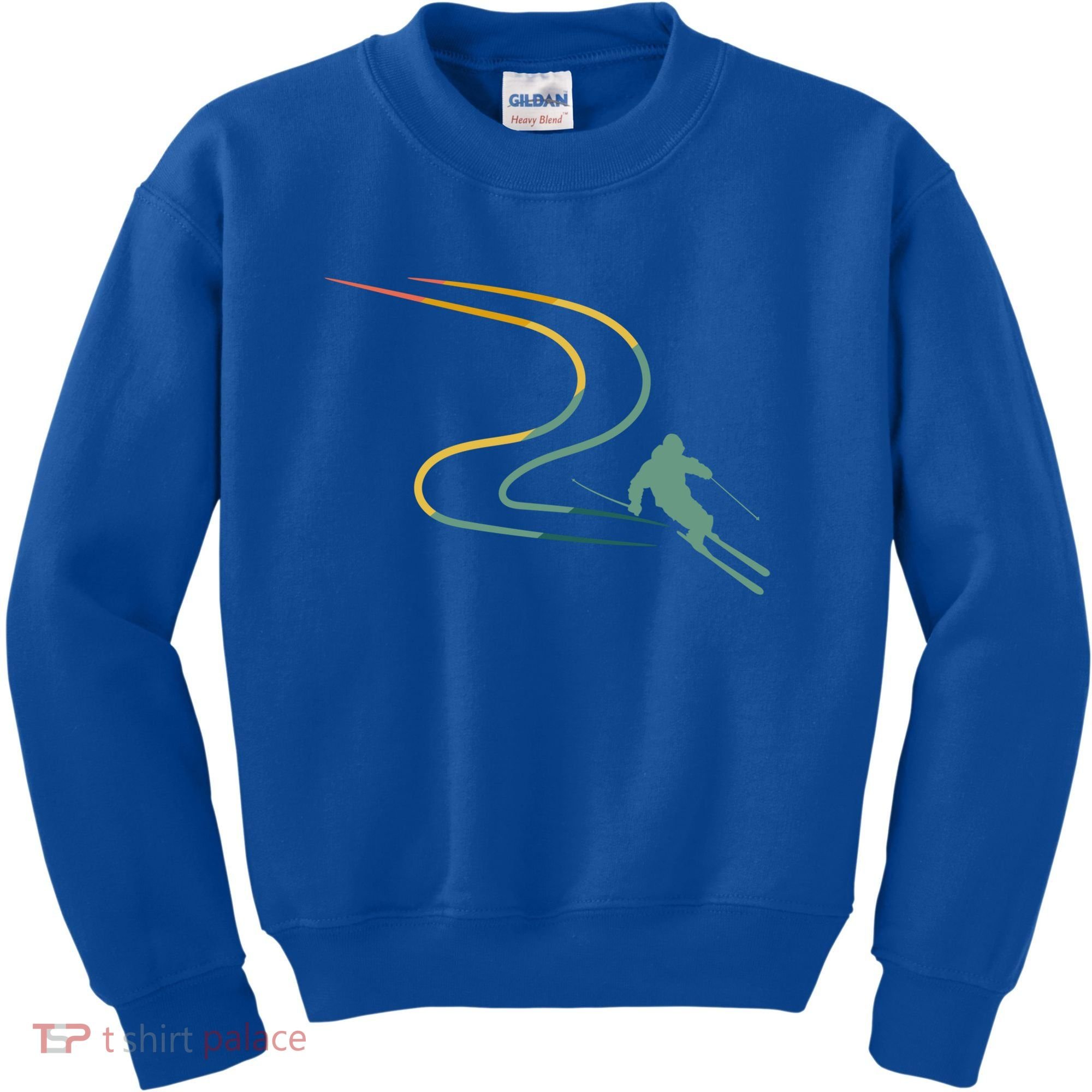 Skiing Ski Snow Heartbeat Retro Meaningful Gift Kids Sweatshirt