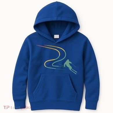 Skiing Ski Snow Heartbeat Retro Meaningful Gift Kids Hoodie