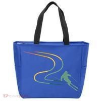 Skiing Ski Snow Heartbeat Retro Meaningful Gift Tote Bag thumb 0