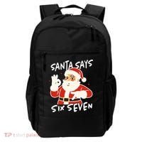 Santa Says Six Seven 67 Funny Christmas Backpack thumb 0