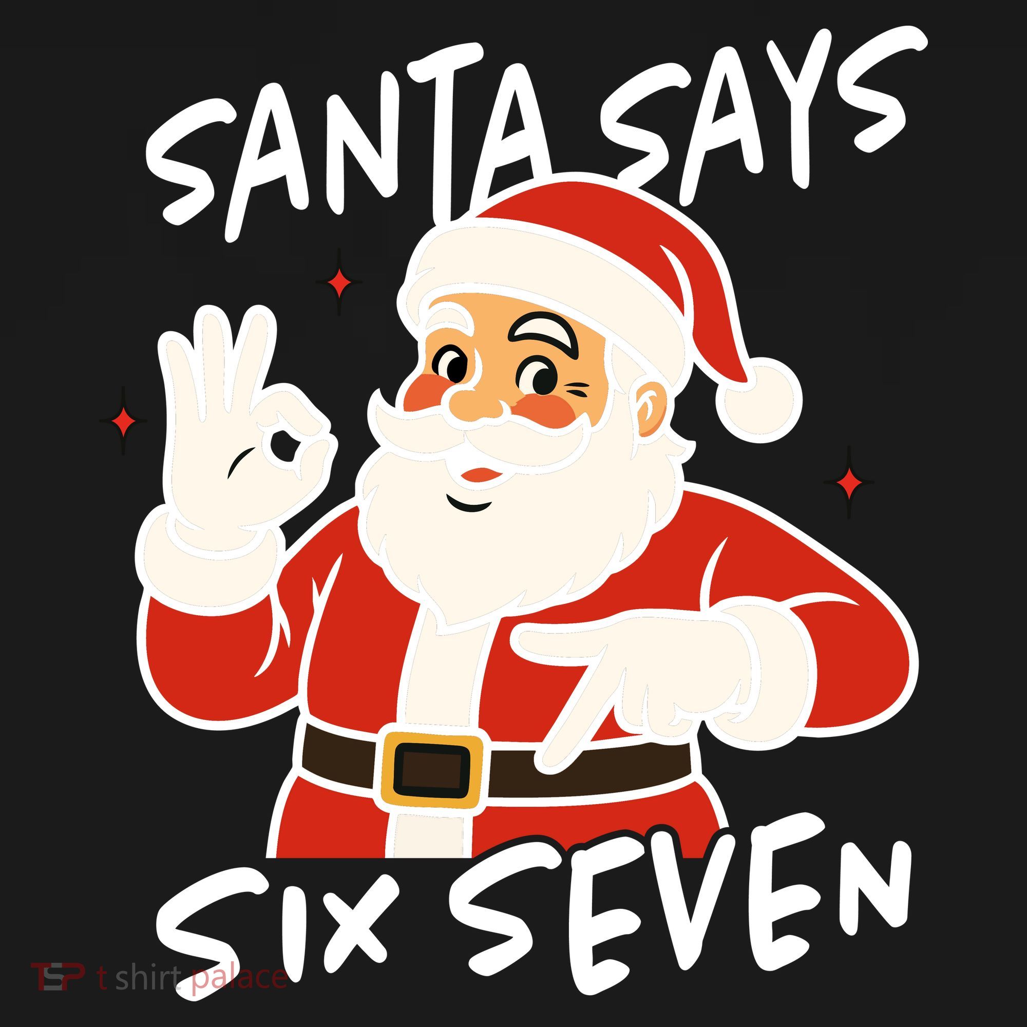 Santa Says Six Seven 67 Funny Christmas Coaster