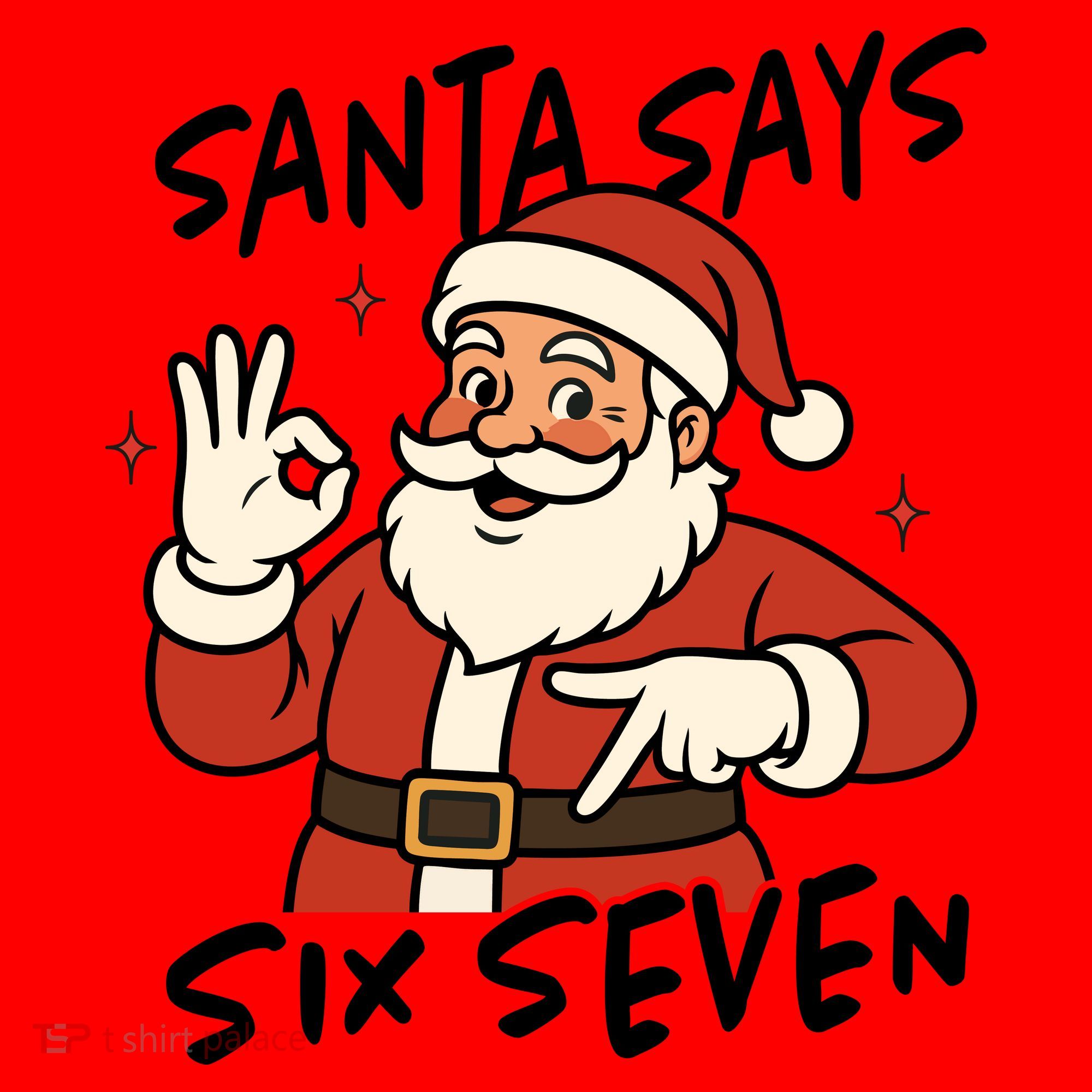 Santa Says Six Seven 67 Funny Christmas Santa Hat