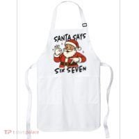 Santa Says Six Seven 67 Funny Christmas Apron thumb 0