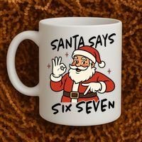 Santa Says Six Seven 67 Funny Christmas Coffee Mug thumb 2