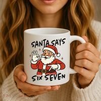 Santa Says Six Seven 67 Funny Christmas Coffee Mug thumb 3