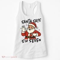 Santa Says Six Seven 67 Funny Christmas Women's Tank Top thumb 0