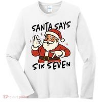 Santa Says Six Seven 67 Funny Christmas Women's Long Sleeve Shirt thumb 0