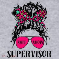 Shit Show Supervisor Tee Women Casual Messy Bun Bleached Women's Sweatshirt thumb 2