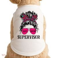 Shit Show Supervisor Tee Women Casual Messy Bun Bleached Doggie Tank thumb 0