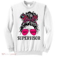 Shit Show Supervisor Tee Women Casual Messy Bun Bleached Sweatshirt thumb 0