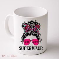 Shit Show Supervisor Tee Women Casual Messy Bun Bleached Coffee Mug thumb 0