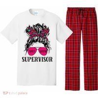 Shit Show Supervisor Tee Women Casual Messy Bun Bleached Pajama Set thumb 0