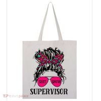 Shit Show Supervisor Tee Women Casual Messy Bun Bleached Tote Bag thumb 0