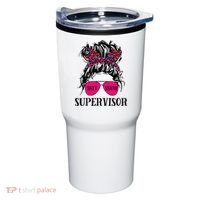 Shit Show Supervisor Tee Women Casual Messy Bun Bleached Tumbler thumb 0