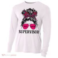 Shit Show Supervisor Tee Women Casual Messy Bun Bleached Cooling Performance Long Sleeve Crew thumb 0