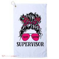 Shit Show Supervisor Tee Women Casual Messy Bun Bleached Golf Towel thumb 0