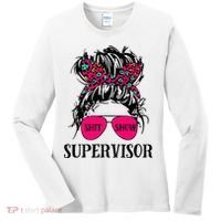 Shit Show Supervisor Tee Women Casual Messy Bun Bleached Women's Long Sleeve Shirt thumb 0