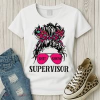 Shit Show Supervisor Tee Women Casual Messy Bun Bleached Women's T-Shirt thumb 3